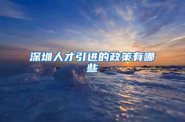深圳人才引进的政策有哪些