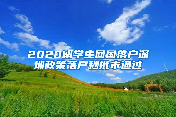 2020留学生回国落户深圳政策落户秒批未通过