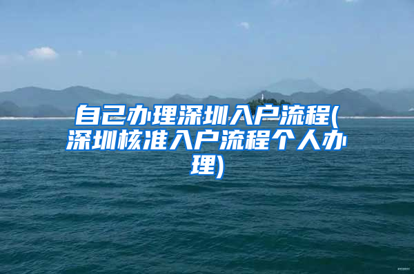 自己办理深圳入户流程(深圳核准入户流程个人办理)