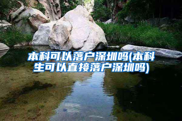 本科可以落户深圳吗(本科生可以直接落户深圳吗)