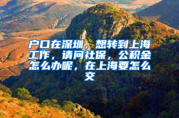 户口在深圳，想转到上海工作，请问社保，公积金怎么办呢，在上海要怎么交