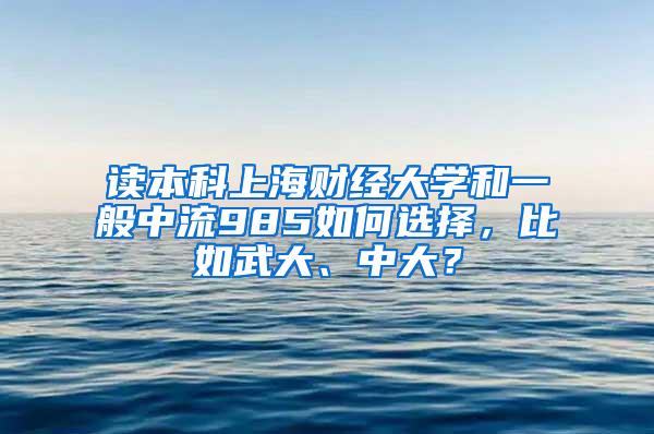 读本科上海财经大学和一般中流985如何选择，比如武大、中大？