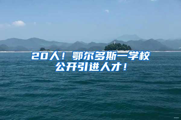 20人！鄂尔多斯一学校公开引进人才！