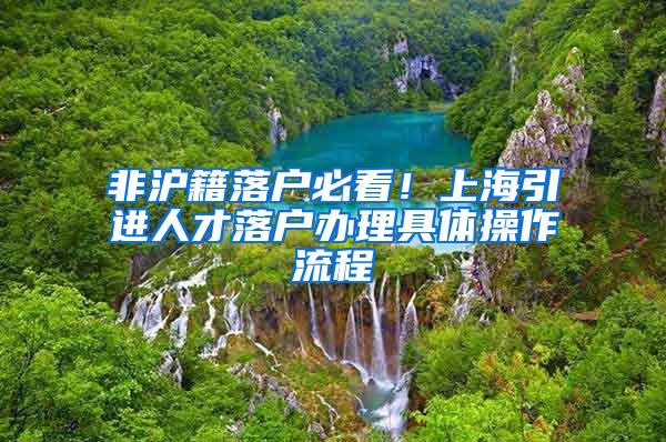 非沪籍落户必看！上海引进人才落户办理具体操作流程