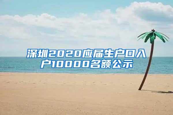 深圳2020应届生户口入户10000名额公示