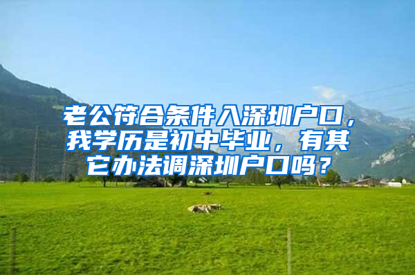 老公符合条件入深圳户口，我学历是初中毕业，有其它办法调深圳户口吗？