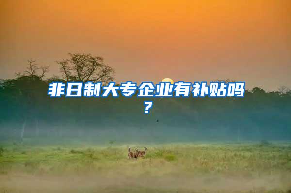 非日制大专企业有补贴吗？