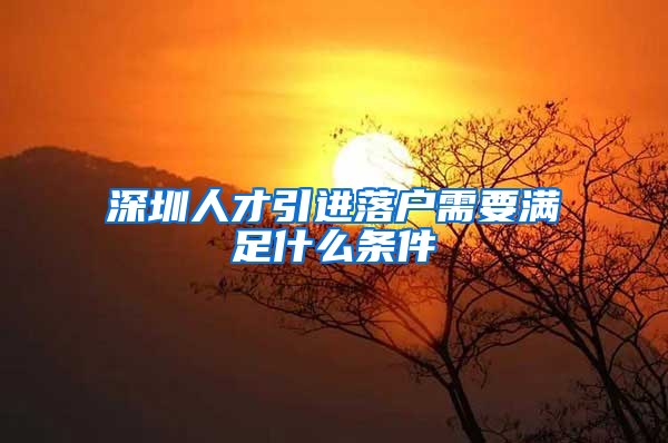 深圳人才引进落户需要满足什么条件