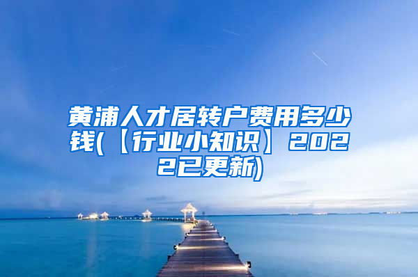 黄浦人才居转户费用多少钱(【行业小知识】2022已更新)