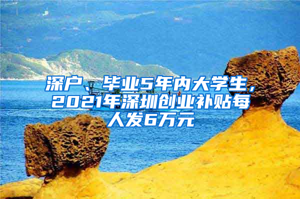 深户、毕业5年内大学生，2021年深圳创业补贴每人发6万元