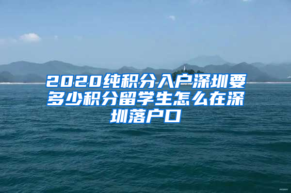 2020纯积分入户深圳要多少积分留学生怎么在深圳落户口