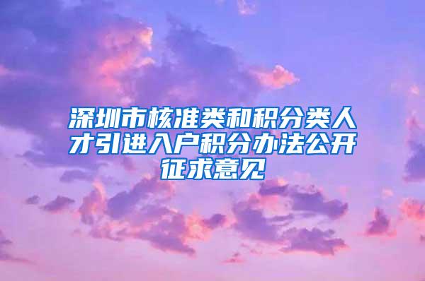 深圳市核准类和积分类人才引进入户积分办法公开征求意见