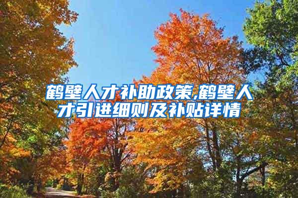 鹤壁人才补助政策,鹤壁人才引进细则及补贴详情