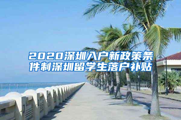 2020深圳入户新政策条件制深圳留学生落户补贴