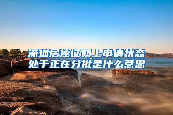 深圳居住证网上申请状态处于正在分批是什么意思