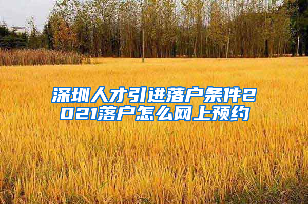 深圳人才引进落户条件2021落户怎么网上预约