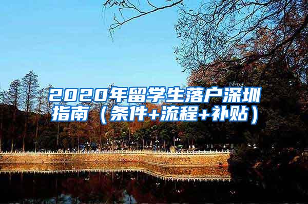 2020年留学生落户深圳指南（条件+流程+补贴）