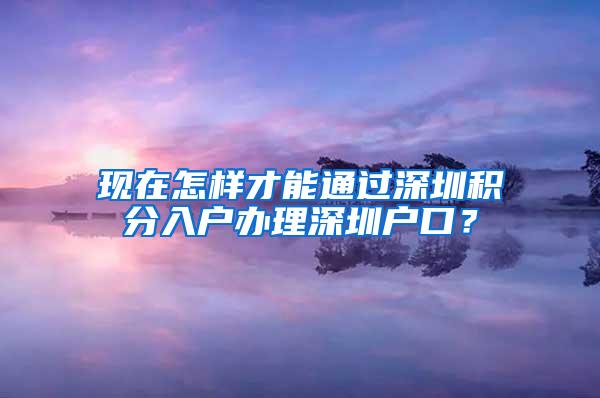 现在怎样才能通过深圳积分入户办理深圳户口？