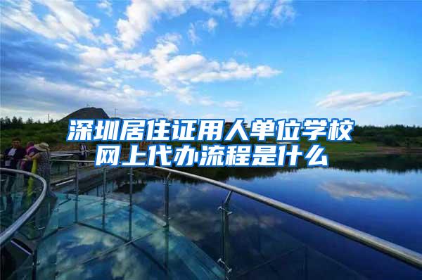 深圳居住证用人单位学校网上代办流程是什么