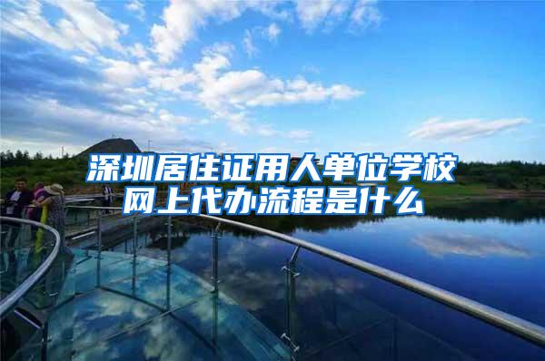 深圳居住证用人单位学校网上代办流程是什么