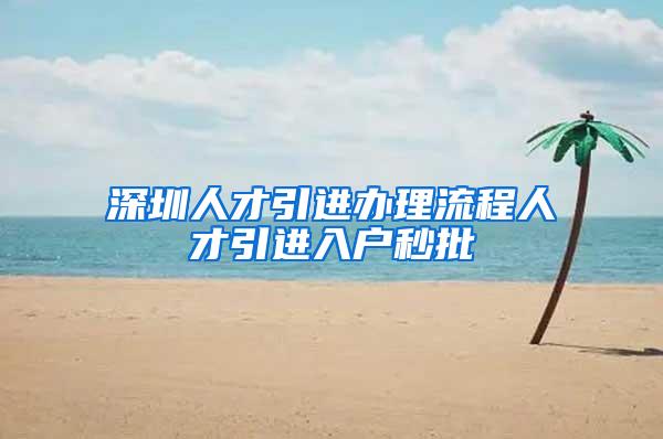 深圳人才引进办理流程人才引进入户秒批