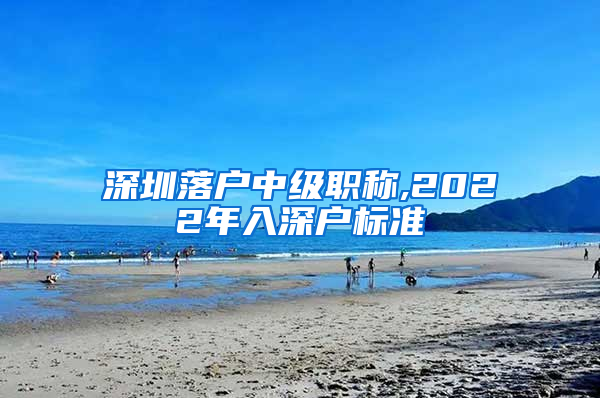 深圳落户中级职称,2022年入深户标准