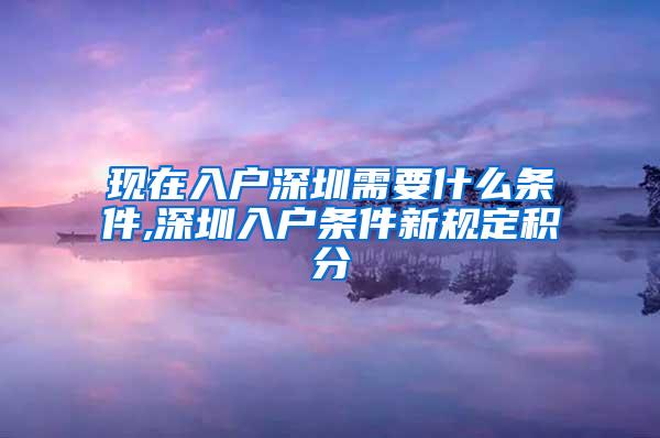 现在入户深圳需要什么条件,深圳入户条件新规定积分