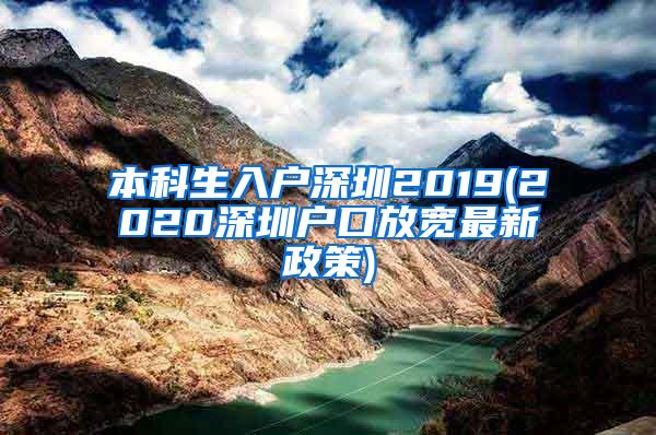 本科生入户深圳2019(2020深圳户口放宽最新政策)