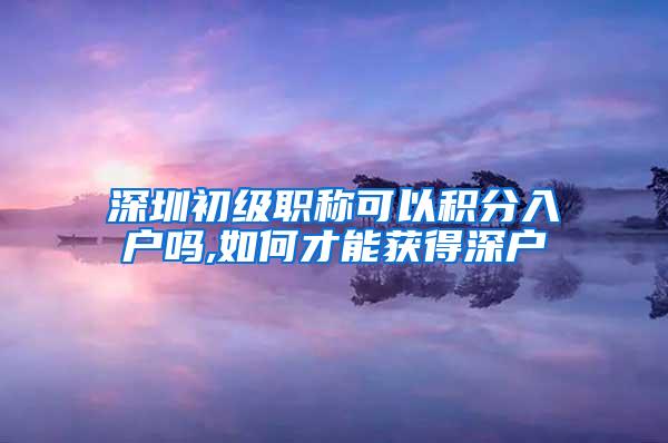 深圳初级职称可以积分入户吗,如何才能获得深户