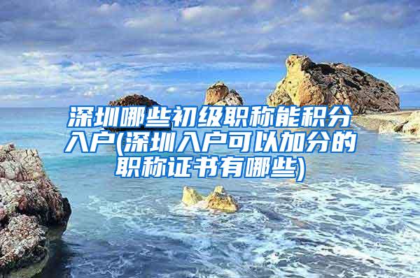 深圳哪些初级职称能积分入户(深圳入户可以加分的职称证书有哪些)