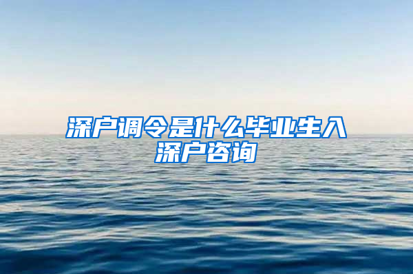 深户调令是什么毕业生入深户咨询