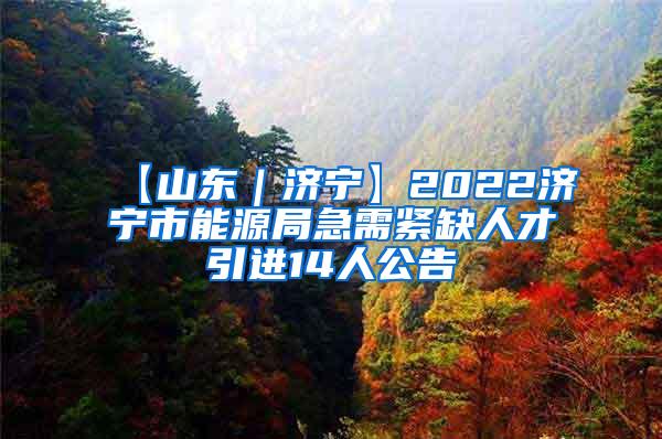 【山东｜济宁】2022济宁市能源局急需紧缺人才引进14人公告