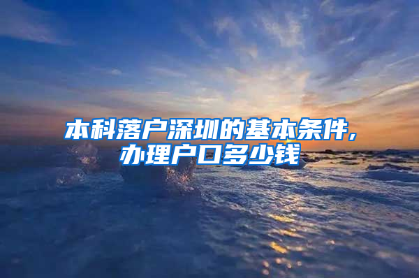 本科落户深圳的基本条件,办理户口多少钱