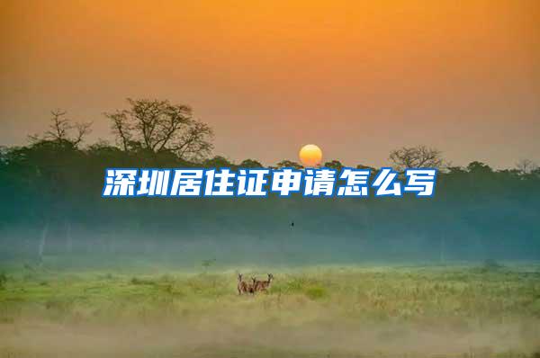 深圳居住证申请怎么写