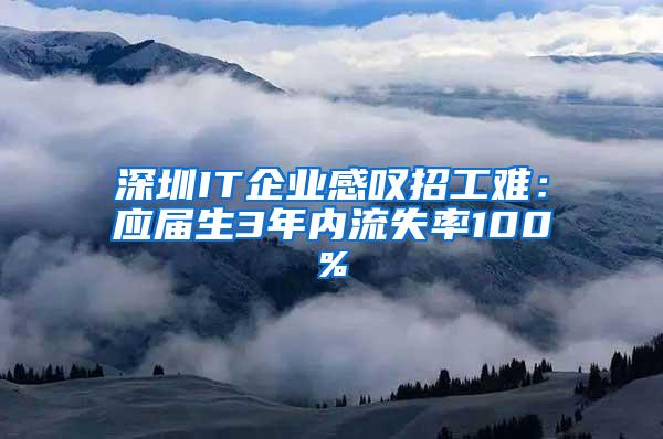 深圳IT企业感叹招工难：应届生3年内流失率100%