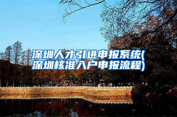 深圳人才引进申报系统(深圳核准入户申报流程)