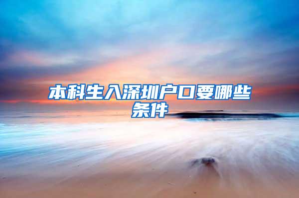 本科生入深圳户口要哪些条件