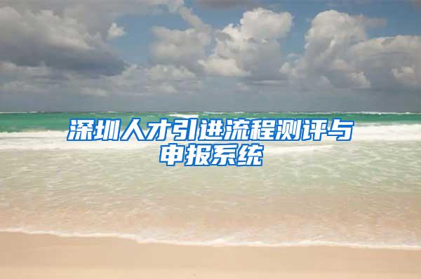 深圳人才引进流程测评与申报系统