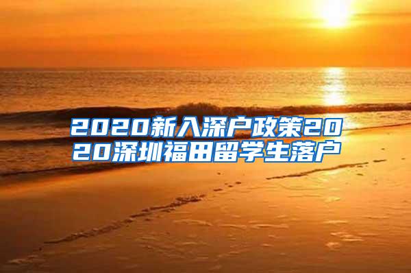 2020新入深户政策2020深圳福田留学生落户