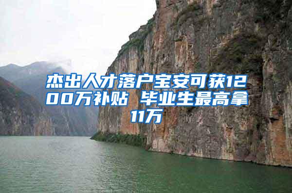 杰出人才落户宝安可获1200万补贴 毕业生最高拿11万