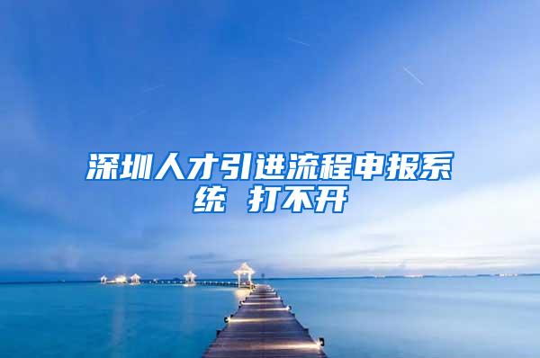 深圳人才引进流程申报系统 打不开