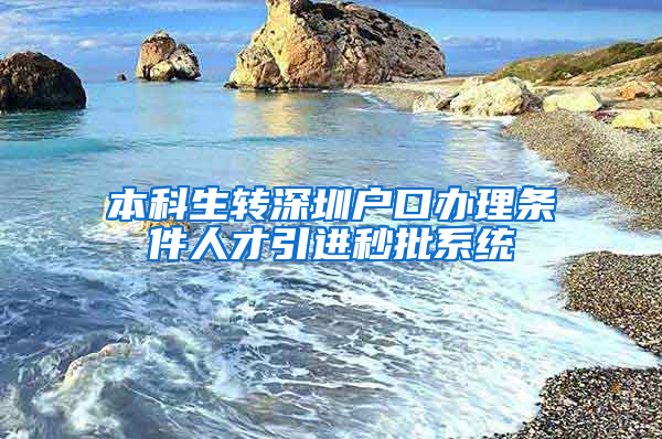 本科生转深圳户口办理条件人才引进秒批系统