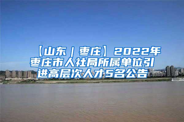 【山东｜枣庄】2022年枣庄市人社局所属单位引进高层次人才5名公告