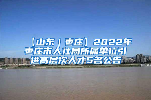 【山东｜枣庄】2022年枣庄市人社局所属单位引进高层次人才5名公告