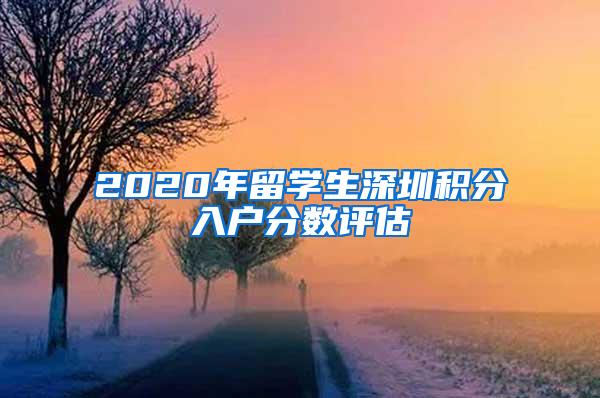 2020年留学生深圳积分入户分数评估