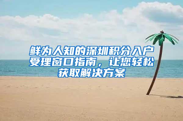 鲜为人知的深圳积分入户受理窗口指南，让您轻松获取解决方案