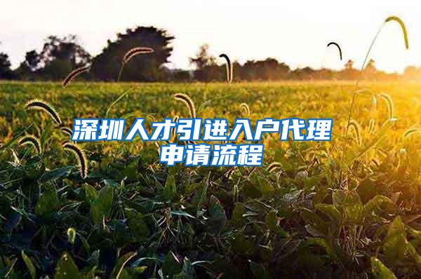 深圳人才引进入户代理 申请流程