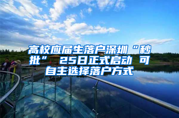 高校应届生落户深圳“秒批” 25日正式启动 可自主选择落户方式