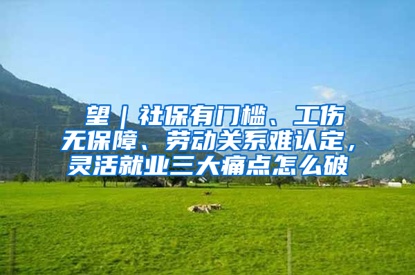 瞭望｜社保有门槛、工伤无保障、劳动关系难认定，灵活就业三大痛点怎么破