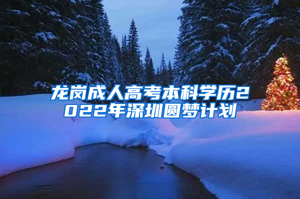 龙岗成人高考本科学历2022年深圳圆梦计划